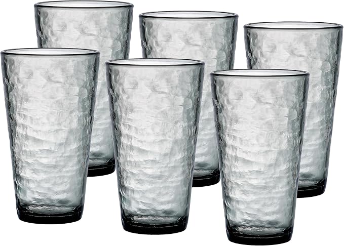 KLIFA- RIPPLE- 22.5 ounce, Acrylic Highball Drinking Glasses, Shatter-proof Cups by KLIFAHome