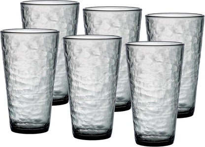 KLIFA- RIPPLE- 22.5 ounce, Acrylic Highball Drinking Glasses, Shatter-proof Cups by KLIFAHome