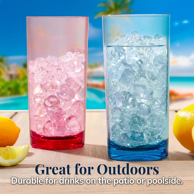 US Acrylic Classic Plastic Reusable Drinking Glasses 24oz Iced Tea Cups - Image 7