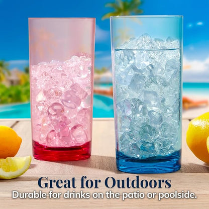 US Acrylic Classic Plastic Reusable Drinking Glasses 24oz Iced Tea Cups - Image 7