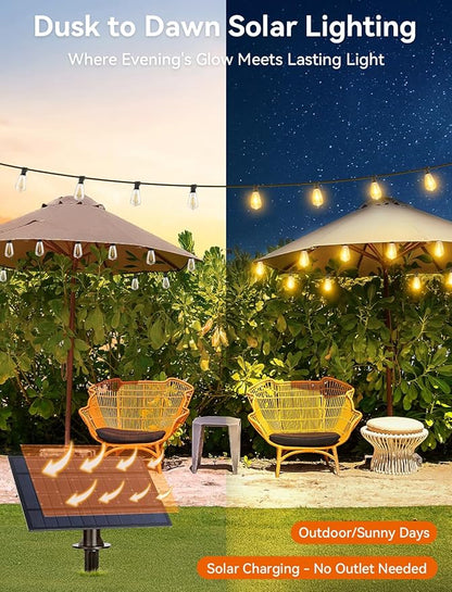 Brightever 60FT Solar String Lights Outdoor Waterproof, Patio Lights Solar - Image 6
