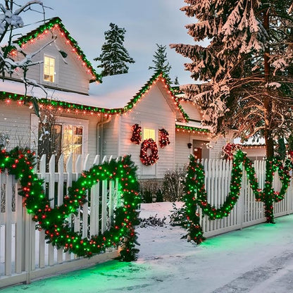 75.8 FT 200 LED Red and Green Christmas Lights Indoor Outdoor, Timer & Memory - Image 3
