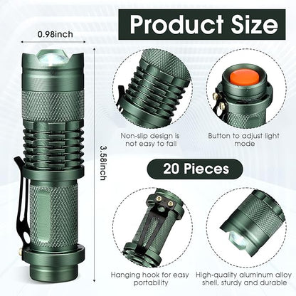 Fumete 20 Pieces LED Flashlight Mini 3 Mode Tactical Torch Small Water - Image 2