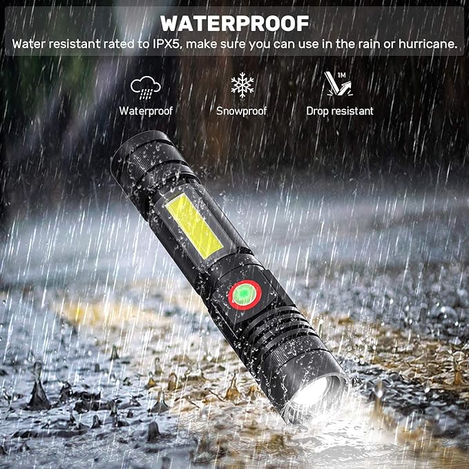 Rechargeable LED Flashlights, Magnetic Flashlight Super Bright Tactical - Image 6