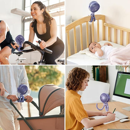 Momcozy 8000mAh Portable Stroller Fan, 27H Ultra-long Battery Life Detachable 4 - Image 8