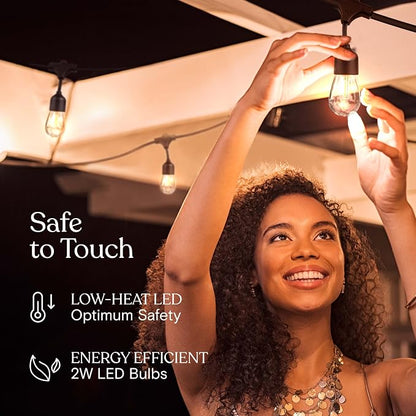 Brightech Ambience Pro 105Ft LED String Lights - 2W Commercial Grade Patio - Image 3