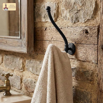 Mystic Colonial Rustic Cast Iron Wall Hooks, Heavy Duty Retro Utility Hanger - Image 9