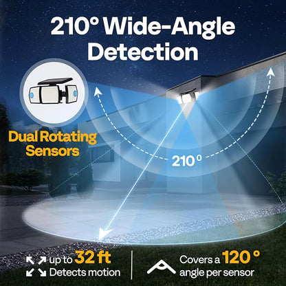 VIVOHOME Linkable Solar Flood Lights Outdoor, 2 Adjustable Motion Sensors - Image 3
