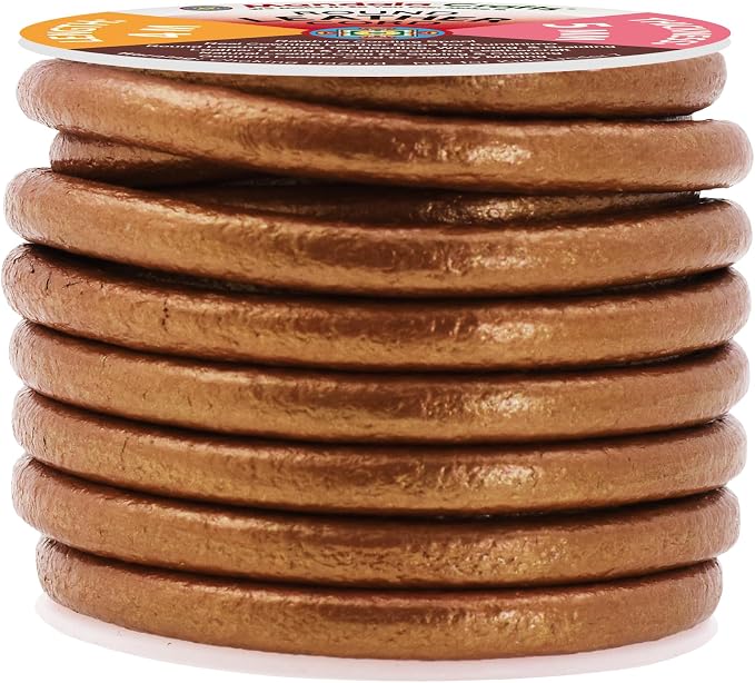 Mandala Crafts Round Genuine Bronze Leather Cord - Image 2