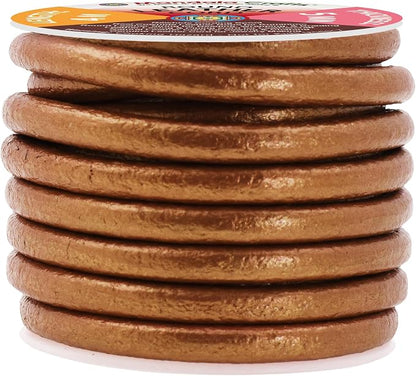 Mandala Crafts Round Genuine Bronze Leather Cord - Image 2