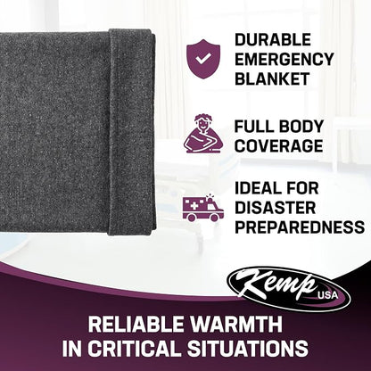 Kemp USA Emergency Relief Blanket Gray 60 x 84 Inch Multipurpose Disaster - Image 2