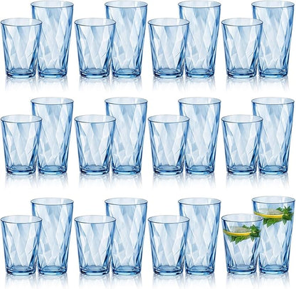 LemonRoad 24 Pack Reusable Plastic Drinking Glasses Set - 20oz & 13.5oz by Unknown