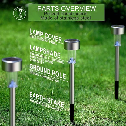 Dream Master Solar Lights Outdoor Waterproof, Stainless Steel LED Landscape - Image 2