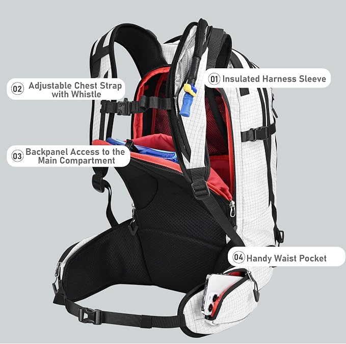 Ski and Snowboard Hydration Backpack, - Image 3