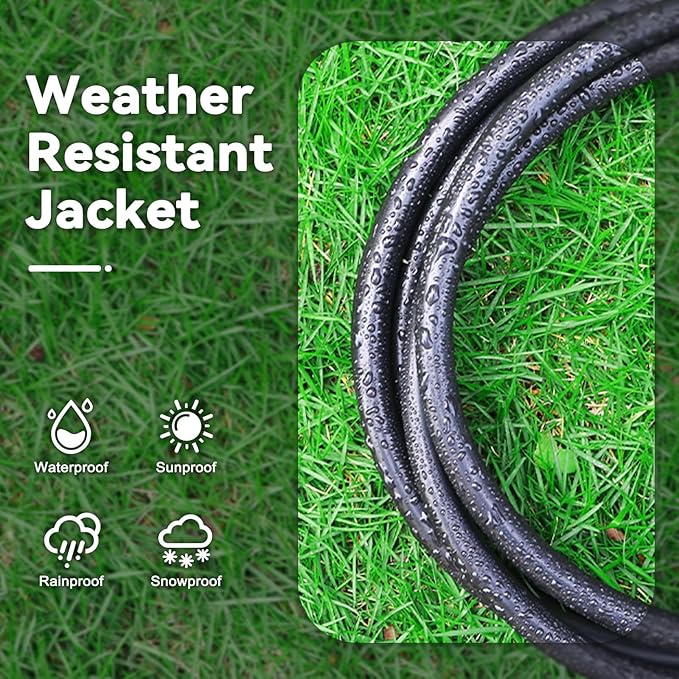 100 FT 12/3 Extension Cord Heavy Duty Black 3-Outlet Indoor/Outdoor SJTW - Image 6
