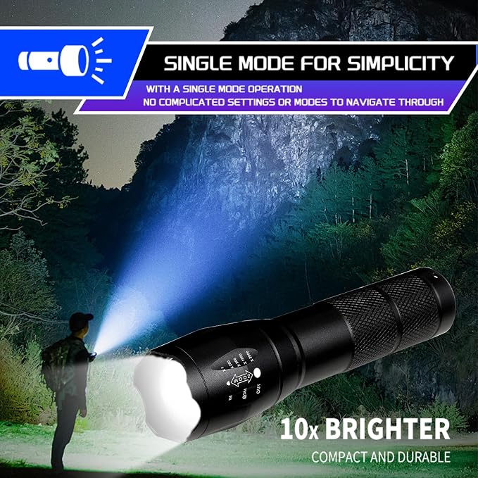 3 Pack LED Rechargeable Flashlight, Super Bright Small Mini Camping Flashlights - Image 2