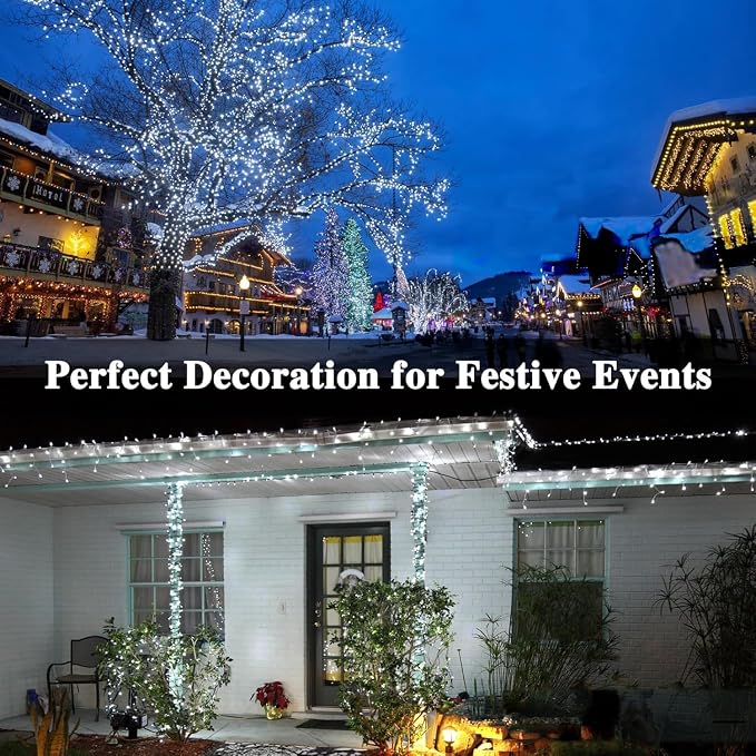 66 FT 200 LED Christmas String Lights Outdoor/Indoor, Extendable Twinkle Fairy - Image 2
