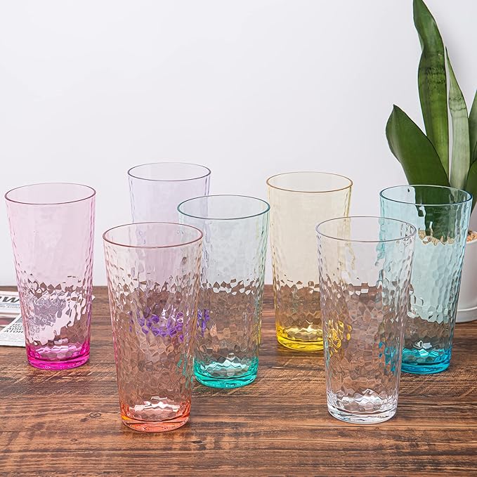 26-ounce Acrylic Highball Glasses Plastic Tumbler Larger Drinking Glasses - Image 5