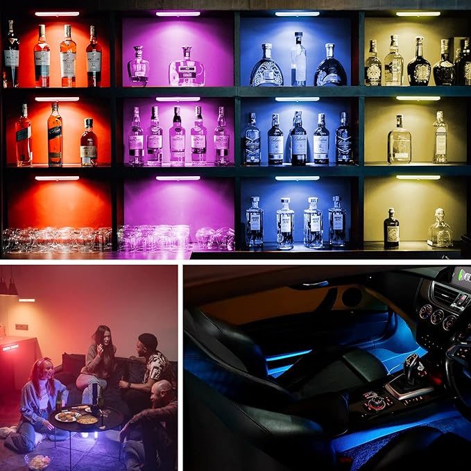 Diomart 48 LED Under Cabinet Lighting Wireless, 15 Colors Changeable - Image 2
