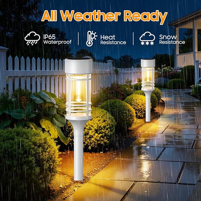LETMY Solar Pathway Lights Outdoor, 8 Pack Solar Lights Outdoor Waterproof IP65 - Image 4