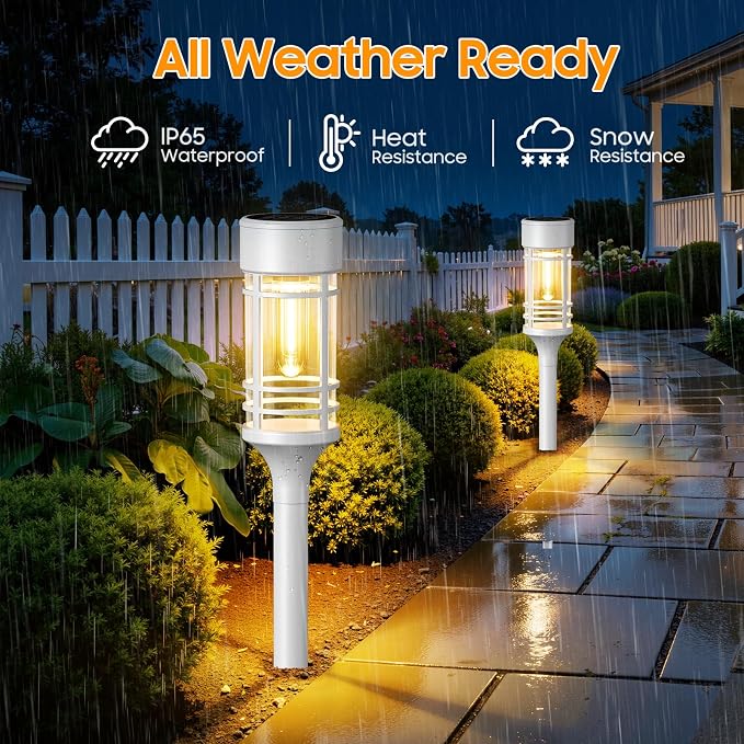 LETMY 12 Pack Solar Pathway Lights Outdoor, Bright Solar Lights Outdoor - Image 5