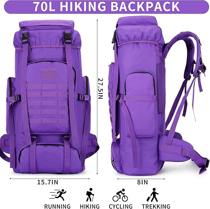 Hiking Backpack for Men 70L/100L Camping Backpack Military Rucksack Molle 3 - Image 2
