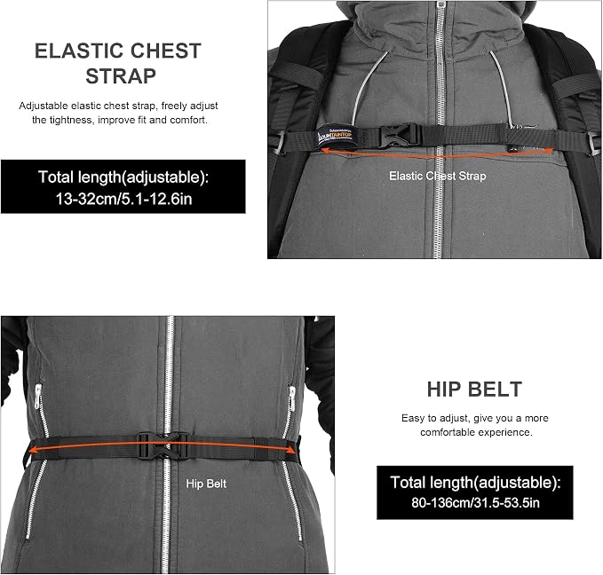 MOUNTAINTOP Hiking Backpack, 30L Camping Backpack, Men Women Hiking Daypack - Image 8