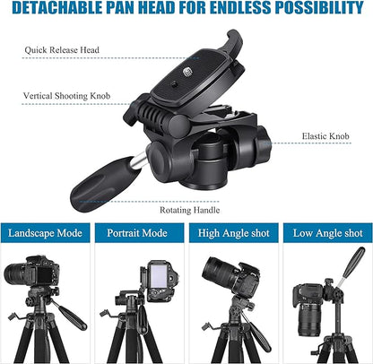 VICTIV 74” Camera Tripod, Tripod - Image 4