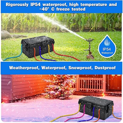 Hrensaw Medium Outdoor Electrical Box, IP54 Waterproof Extension Cord Cover w/6 - Image 5