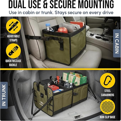4-Section Extra Large Trunk Organizer – Heavy Duty 1680D, Collapsible & - Image 4
