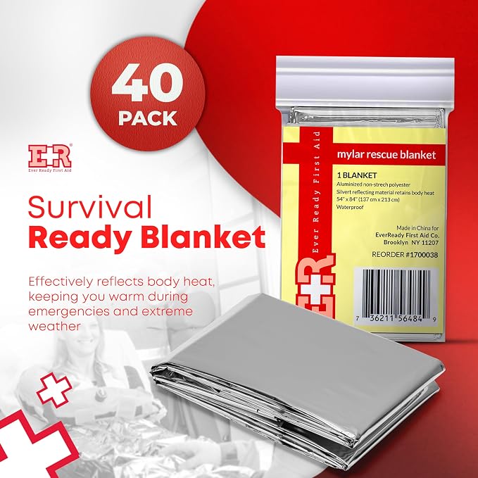 Mylar Emergency Thermal Blankets – Large 54” x 84” Silver Survival Blankets - Image 2