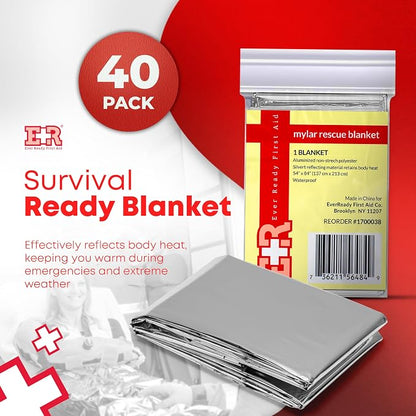 Mylar Emergency Thermal Blankets – Large 54” x 84” Silver Survival Blankets - Image 2