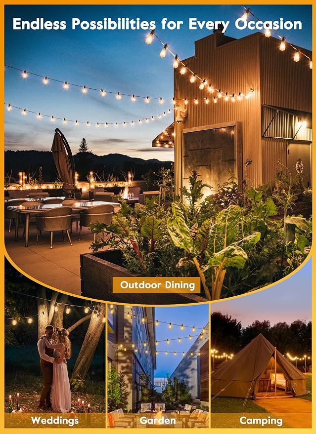Brightown 38FT Solar String Lights Outdoor Waterproof - Image 2