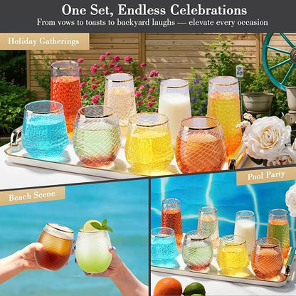 48 Pack Plastic Wine Glasses – 24 x 9oz Stemless Champagne Flutes & 24 x 12oz - Image 7