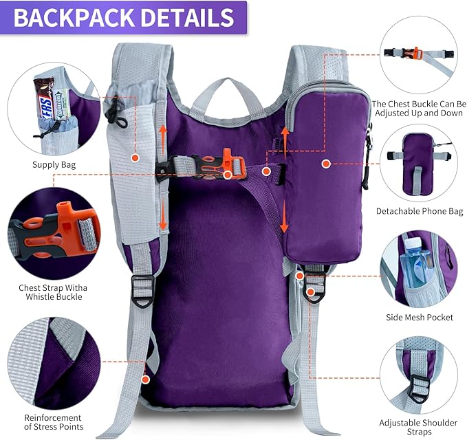Hiking Backpack 10L/15L Small Daypack Lightweight Packable Travel Foldable - Image 5