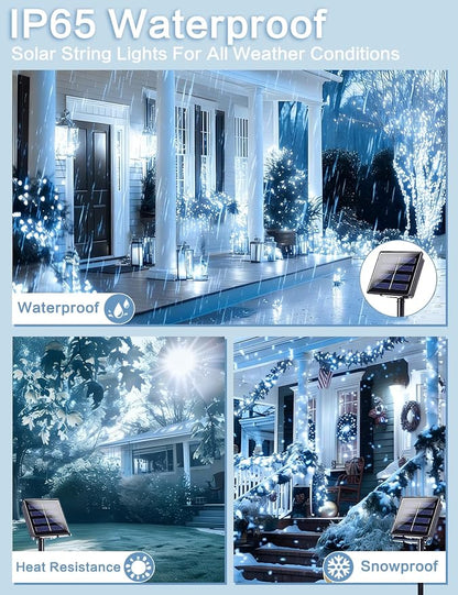 Solar String Lights Outdoor, 2 Pack 144FT 400 LED Solar Twinkle Lights - Image 3