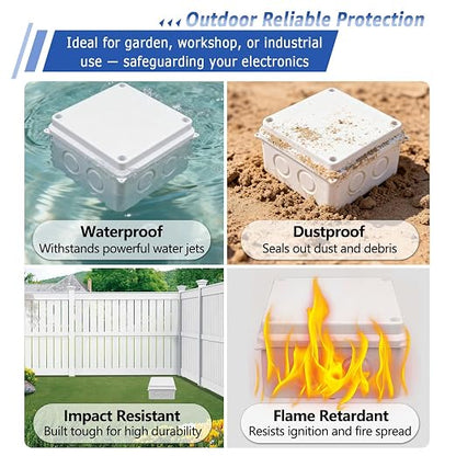 NineLeaf White Junction Box, IP65 Waterproof ABS Plastic Electrical Enclosure - Image 4