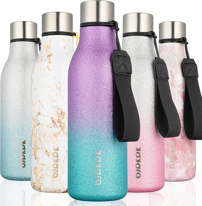 BJPKPK Insulated Water Bottles, 18 oz Stainless Steel Metal Water Bottle by BJPKPK