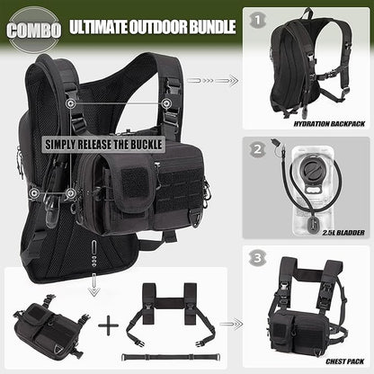 2-in-1 Hydration Backpack & Tactical Chest Pack - Image 3