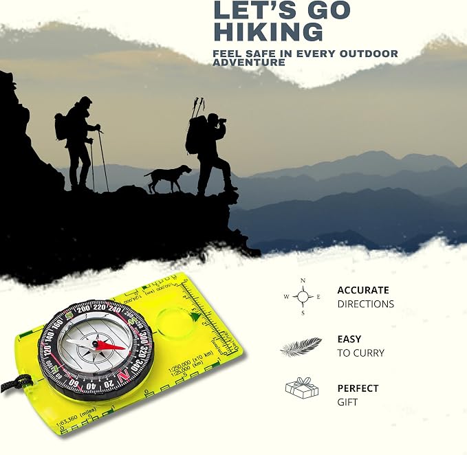 Trekker's Compass Crew Orienteering Compass, Magnetic Navigation Set - Image 2