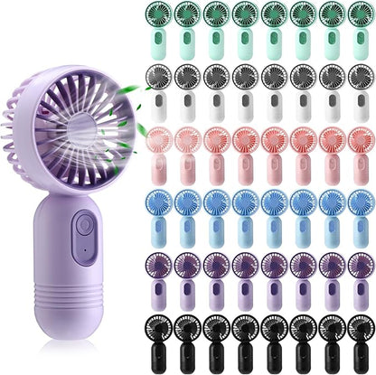 Rossesay 48 Pcs Mini Portable Fan Bulk Cute Handheld Lightweight Small Little by Rossesay