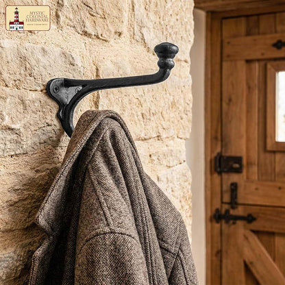 Mystic Colonial Rustic Cast Iron Wall Hooks Heavy Duty Retro Utility Hooks - Image 6