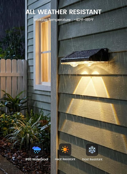 Brightown 4 Pack Solar Lights Outdoor Waterproof, Color Changing Solar Fence - Image 4