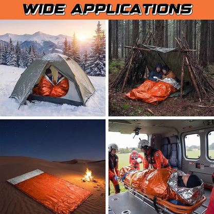 Oudain 2 Pcs XL Emergency Sleeping Bag 94.5" x 49.2" Waterproof Survival - Image 6