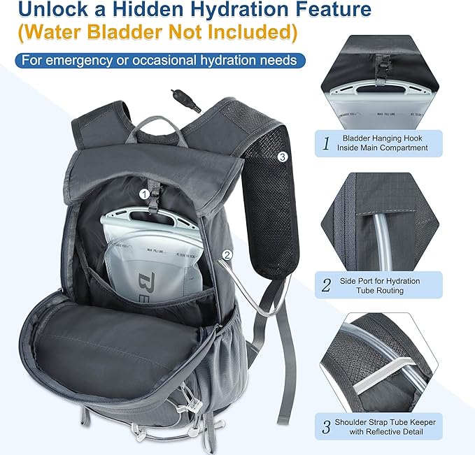 BECOJADDE Hiking Backpack 15L Small Backpack Packable Day pack Water Resistant - Image 5