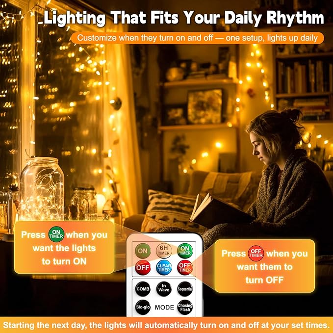 ZSJWL 6 Pack Rechargeable Fairy Lights - Image 3