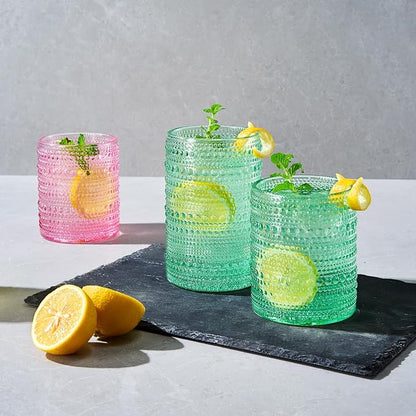 Khen Hobnail Beaded Highball Drinking Tumbler Glasses | Set of 12 | Color - Image 4