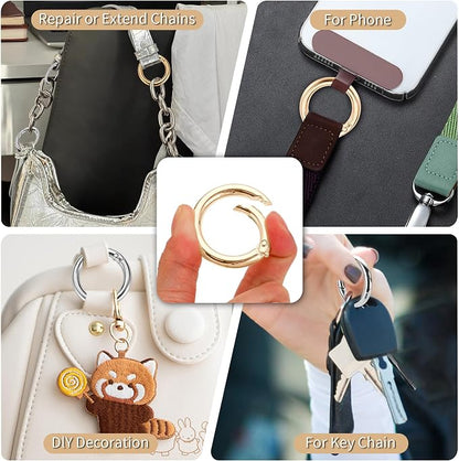 Gkeygo 1 Inch Keychain Rings, 8 Pack Round Carabiner Clip - Image 3