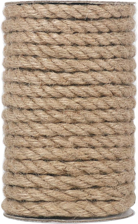Vivifying Jute Rope, 50 Feet 8mm Natural Heavy Duty Twine by Vivifying