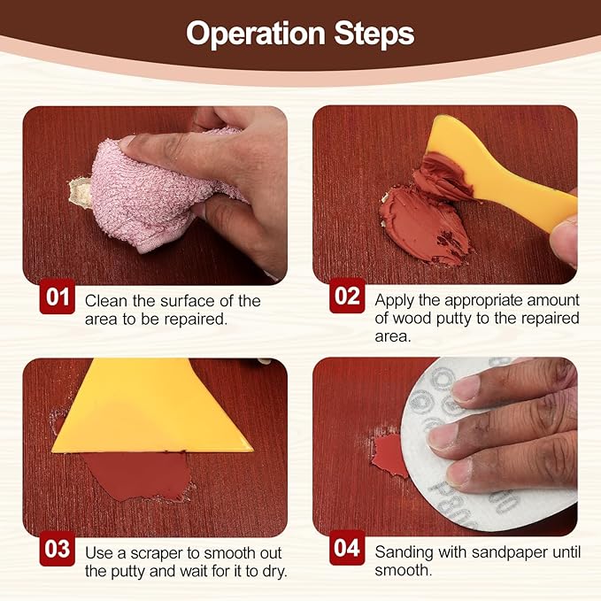 BONCART Mahogany Wood Filler, Wood Putty can Quickly Repair Holes, and Scorched - Image 4